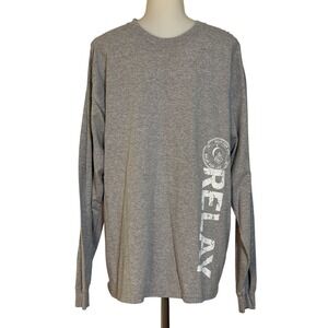 VTG 1985 Relay For Life Long Sleeve Tee Mens XL Gray Excellent Graphic Cotton